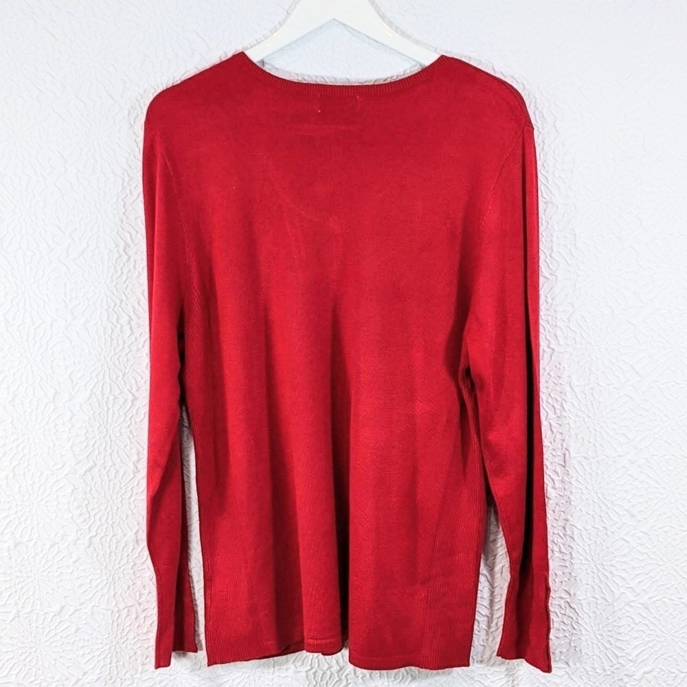JM Collection Snap Cuff Knit Sweater - Picture 2 of 6